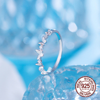 Bagues papillon en argent sterling 925 pour femmes bijoux S925 bagues de fiançailles minimalistes en argent pour femmes