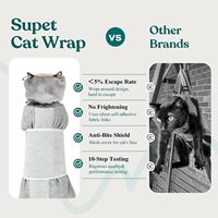 Sac de contention auto-adhésif pour toilettage des animaux, anti-griffures, pour chat et chien, pour le bain et la coupe des ongles, fournitures pour animaux de compagnie