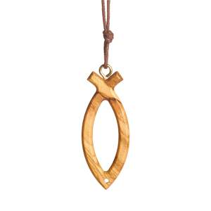 Fábrica al por mayor pared decorativa artesanía religiosa católica madera crucifijo artesanía collar de madera de Olivo - Product Image 1