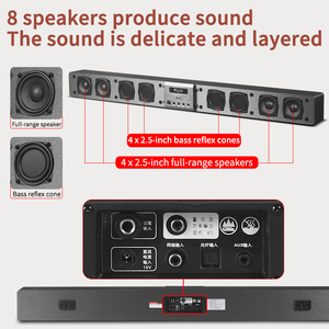 Barra de Sonido para Cine <span class=keywords><strong>en</strong></span> Casa de 2.1 Canales con Subwoofer, Sistema de Altavoces para <span class=keywords><strong>TV</strong></span> de Sala de Estar con Soporte para Función Coaxial, AUX, USB y BT - Product Image 3