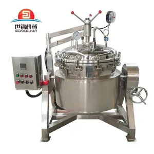 High density pressure cooker pot machinery for industrial jam porridge making machine