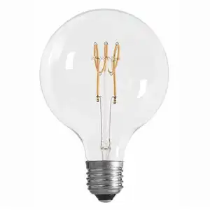 Amber G80 G95 G125 Dimmable Edison Soft Filament Bulb Quad Loop Vintage Led Bulb Flicker Free Home Decorative Led Bulb