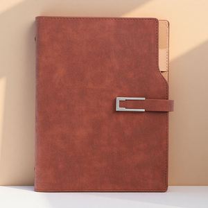 Stationery A5 Custom New Design Pu Leather <b>Planner</b> Hardcover Multi-Binding Logo Printing Promotional Magnetic Buckle 80 Sheets - Product Image 3
