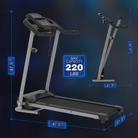 Tapis roulant électrique portable ultra-plat et pliable 2,5 CV avec écran LED pour la maison – Machine de course compacte pour l'exercice cardiovasculaire en intérieur