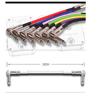 20CM Durable Plastic Audio Mono Pedalboard Guitar Bass Patch Cable for Electric Guitar and Amplifier with Colored Effect Pedals