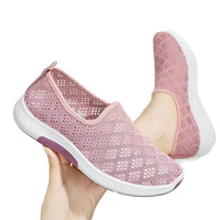 Baskets d'été en maille pour femmes, respirantes et confortables, semelle extérieure en EVA antidérapante et résistante à l'abrasion, talon bas, doublure en coton perforée