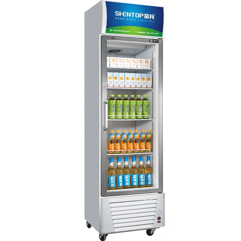 Коммерческий шкаф для напитков с воздушным охлаждением, охладитель для удобного магазина, дисплей для напитков, холодильник со стеклянным дисплеем, охладитель для сохранения свежести