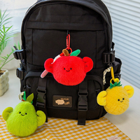 Vente en gros usine : Porte-clés peluche série fruits en coton PP super doux, poupée pour machine à griffes, cadeau d'anniversaire pour enfants