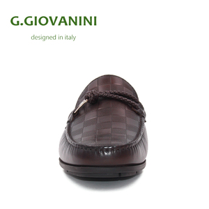 <span class=keywords><strong>Mocasines</strong></span> de Cuero a Cuadros Color Borgoña para <span class=keywords><strong>Hombre</strong></span>, <span class=keywords><strong>Mocasines</strong></span> Casuales con Hebilla Metálica de Diseño, Zapatos Planos Cómodos para Conducir con Plantilla Naranja - Product Image 3