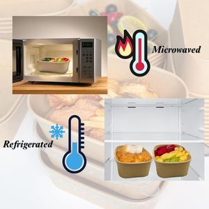 Caja de Almuerzo Ecológica de Lujo Desechable para Comida Rápida para Llevar, Caja de Almuerzo al por Mayor, Contenedor de Alimentos de Papel Kraft - Product Image 2