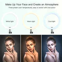 Lampu LED Studio 10 inci dapat diredupkan, dengan cincin adaptor kamera pengisi, dudukan pencahayaan fotografi kosmetik Selfie dan Tripod termasuk