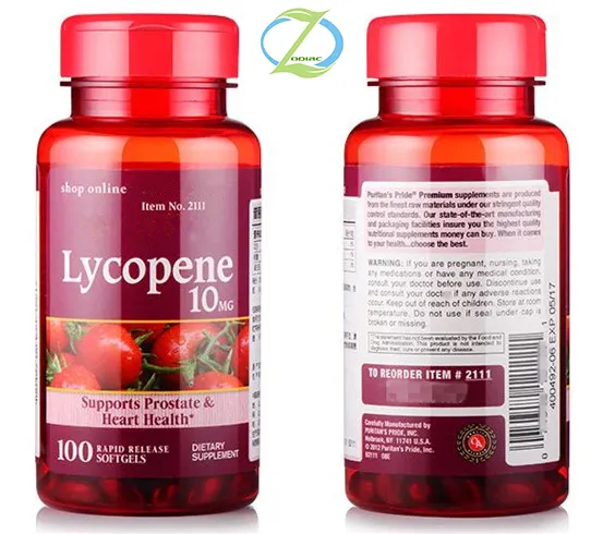 Lycopene Softgel Capsules Tomato Paste Extract 500mg Regular Lycopene Supplements