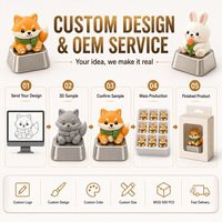Capuchons de touches de clavier mécaniques en PVC personnalisés, design animalier 3D mignon, OEM/ODM, couleur et taille au choix, pour Cherry MX