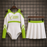 Uniforme de cheerleading personnalisé All Star avec strass, haut court à manches longues à épaules dénudées et col en V, dos en X, jupe plissée, plusieurs couleurs
