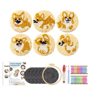 ชุดทำที่รองแก้วลายสัตว์น่ารักแบบ DIY พร้อมเข็มปักลาย วัสดุโพลีเอสเตอร์ - Product Image 2