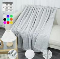 Plaid en polaire tricoté gris clair, doux, jacquard, en flanelle, écologique, léger, duveteux, toutes saisons, pour canapé et lit