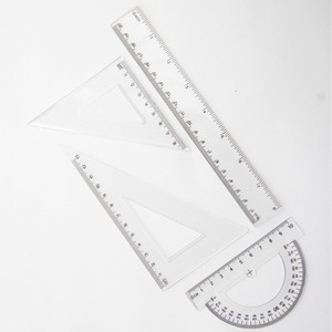 Juego de Reglas de Geometría Doit de 4 Piezas, Transparentes, de 20 cm, de Plástico de Buena Calidad, Kit de Instrumentos Matemáticos Promocionales para Material Escolar - Product Image 6