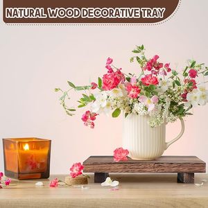 Nordic Paulownia Wood Eco-Friendly Minimalist Cosmetic Storage <b>Rack</b> Bath Tray with <b>Plate</b> Dish Rectangle Shape - Product Image 3