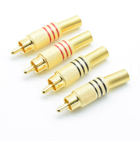 Conector RCA nuevo al por mayor, conector macho de audio con protector de cable de resorte metálico