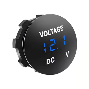 Voltmètre numérique étanche 12V 24V avec affichage LED pour testeur de tension de batterie de voiture, moto et bateaux (courant continu) - Product Image 1