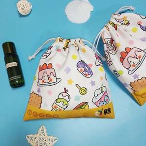 Pochette en coton à cordon de serrage, écologique, recyclable, avec logo personnalisé, sérigraphie, pour le rangement des bijoux - Product Image 2