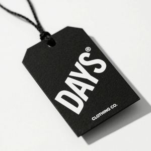 Custom Luxury Garment Swing <b>Tags</b> <b>Clothes</b> Label Print Name Logo Recycled Paper Hangtags Shoes Bags Customized Designs 300-800gsm - Product Image 1