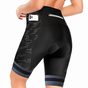 Pantalones Cortos de Ciclismo Ajustados de Tres Cuartos para Mujer con Bolsillo, Secado Rápido, Transpirables, de Spandex y Nailon - Product Image 1
