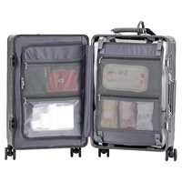 Valise à roulettes ABS PC métallique avec 4 roues, serrure TSA, cadre en aluminium, pour voyages d'affaires, fournisseur OEM B2B