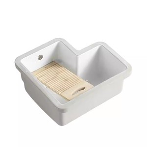 Lavabo de ferme vintage pour buanderie, à encastrer <span class=keywords><strong>sous</strong></span> comptoir, de forme irrégulière, avec <span class=keywords><strong>console</strong></span> intégrée - Product Image 5