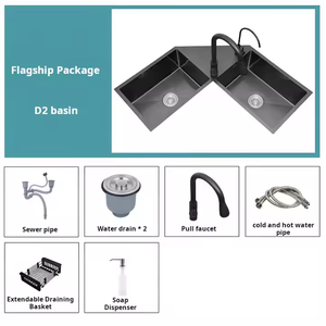 Lavello da <span class=keywords><strong>cucina</strong></span> a mano moderno <span class=keywords><strong>unico</strong></span> in acciaio inossidabile, - Product Image 6