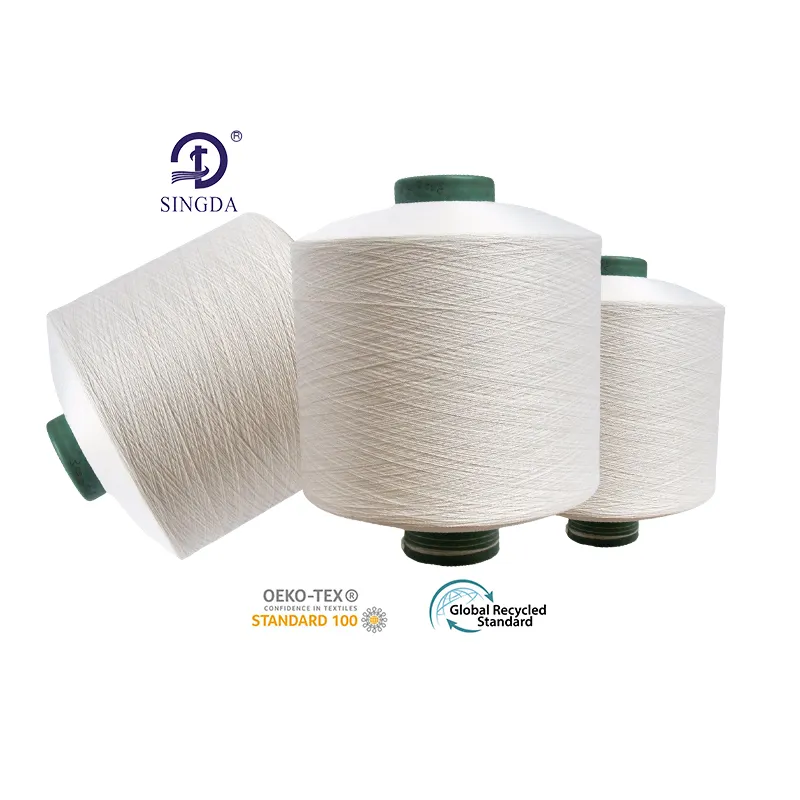 Singda Wholesale Custom Brand Name DTY 300D/96F with 40D Spandex Yarn Material Covered Polyester Acy Yarn