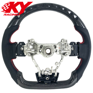 พวงมาลัยคาร์บอนไฟเบอร์หุ้มหนังสีดำแบบสปอร์ตเรซซิ่ง  สำหรับ Subaru WRX STI ปี 2013-2021 - Product Image 3