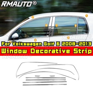 Bande décorative pour fenêtre de voiture, cadre de porte extérieur en acier inoxydable pour Volkswagen Golf 6 2008-2013, Kit carrosserie, accessoires de voiture - Product Image 2