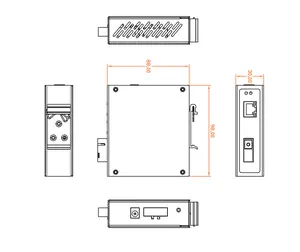 産業用ファイバーネットワークスイッチ、2ポート * 10/100/1000Mサポート44-56V DINレール