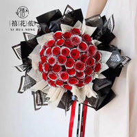 Kertas Pembungkus Bunga Xihuanong Polka Dot OPP Tahan Air Transparan DIY Buket Kado Perlengkapan Kemasan Florist