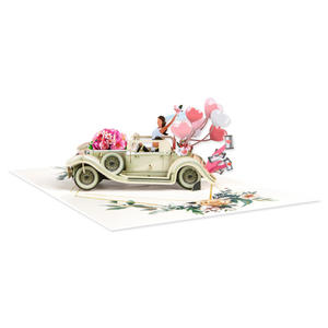 Tarjeta de Felicitación 3D Pop-Up Personalizada, Hecha a Mano, con Escultura de Papel, Diseño de Auto Vintage para San Valentín o Boda, Impresión UV, Laminación Mate - Product Image 6