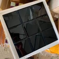 Contemporary Frameless Silver Mirror Tiles Beveled Edge Glass Wall Square Durable Vanity Bedroom Decorative Mirror Set Safety