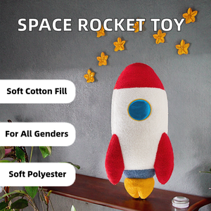 Peluche mignonne en forme de fusée, jouet en peluche pour enfants, cadeau pour bébé, jouet en tissu Velboa doux sur le thème de l'espace - Product Image 2