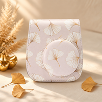 Nouveau design de motif en cuir PU pour appareil photo instantané Fuji Instax Mini12/13, fermeture magnétique, style coloré et romantique