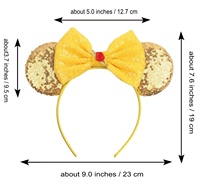 Ziming noël or souris oreilles bandeau pour filles Rose fleur Sequin arc bandeau Festival fête Cosplay bricolage cheveux accessoires