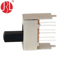 Interrupteur à glissière personnalisé SS-23E03 2P3T 3 positions vertical 20mm pour circuit imprimé traversant DC 30V 0.3A Contact plaqué argent Commande en gros