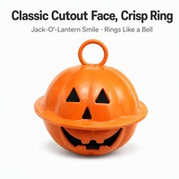 Clochettes en forme de citrouille, découpe en fer creux, 17-85mm, plusieurs tailles, décorations d'Halloween et de Noël, ornement en cuivre sérigraphié
