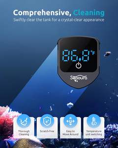 Limpiador Magnético para Acuarios SEAOURA SR-520 con Termómetro Digital para Peceras de Vidrio, Monitor de Temperatura Flotante de Fácil Uso - Product Image 4