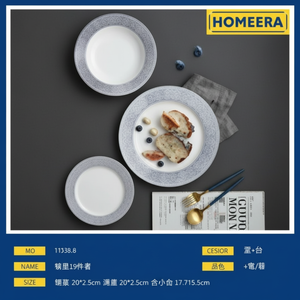 Set di stoviglie in ceramica eco-friendly da 18 pezzi in porcellana piatti e ciotole per 6 persone Design europeo per la casa e gli alberghi - Product Image 1