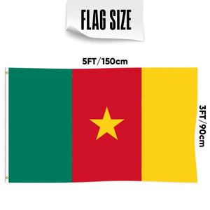 3x5Ft alta calidad Triple/doble capa más tela opaca 100D tela de poliéster Bandera de país Camerún país - Product Image 2