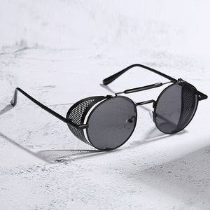 Lunettes de soleil rétro rondes en métal Good Omens Devil Crowley <span class=keywords><strong>David</strong></span> Tennant, accessoires de cosplay, lunettes steampunk pour hommes et femmes - Product Image 4