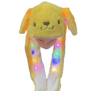 Çocuklar Anime kabarık tavşan kulaklar şapka peluş Flap şapka hava pompası POP up LED ışık hareket kulaklar ile Flip peluş kapaklar dikiş kış şapka kulaklar - Product Image 5