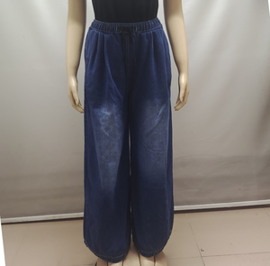 <span class=keywords><strong>Jeans</strong></span> Estivi Vintage da Donna Traspiranti a <span class=keywords><strong>Vita</strong></span> Media Elasticizzati Gamba Larga Pantaloni <span class=keywords><strong>in</strong></span> Denim Casual Versatili - Product Image 2