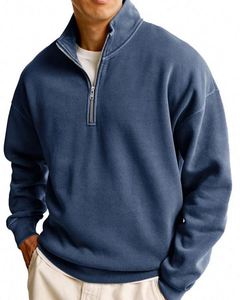 <strong>NY</strong> 2026 New Men's Versatile Sweatshirt Fashion Casual Half Zipper Stand Collar Long Sleeve <strong>Hoodie</strong> - Product Image 4