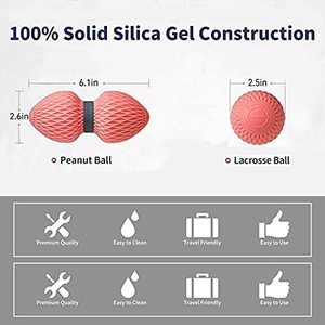 Fermoirs — boule de massage musculaire en silicone, logo personnalisé, fitness, non toxique, écologique, double arêtes, ensemble pour ceinture - Product Image 5